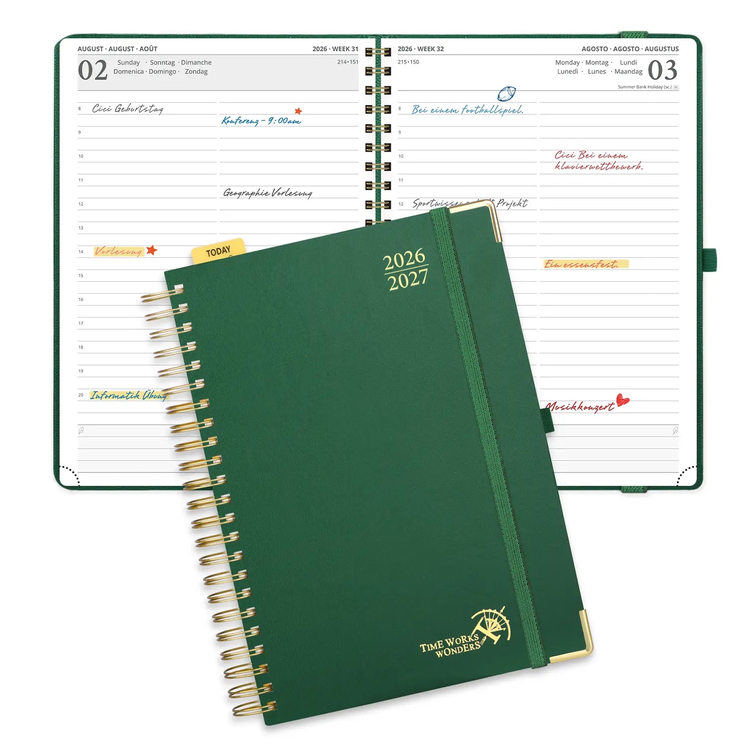 POPRUN 2026-2027 Academic Planner Dark Green