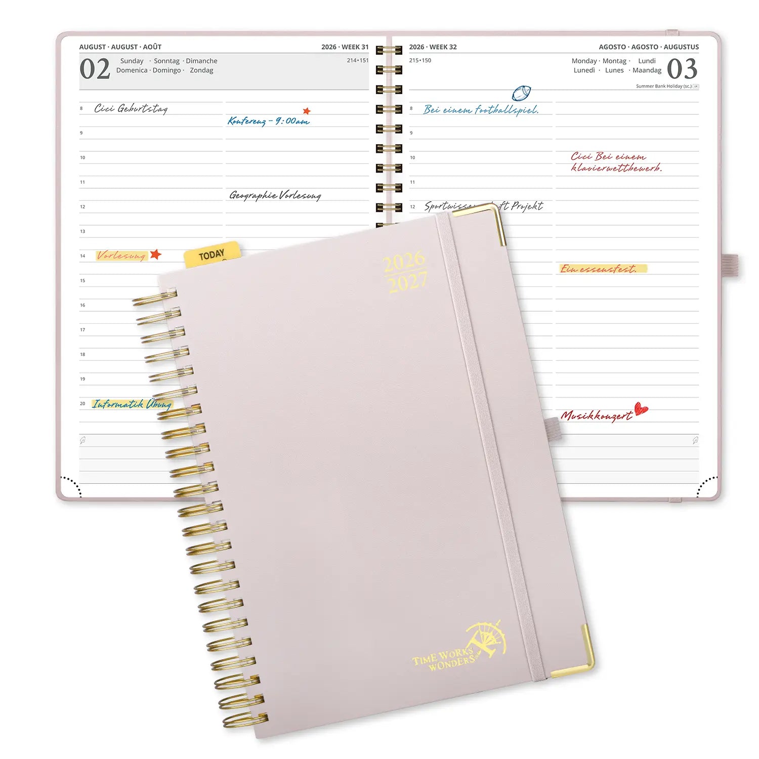 POPRUN 2026-2027 Academic Planner Light Pink