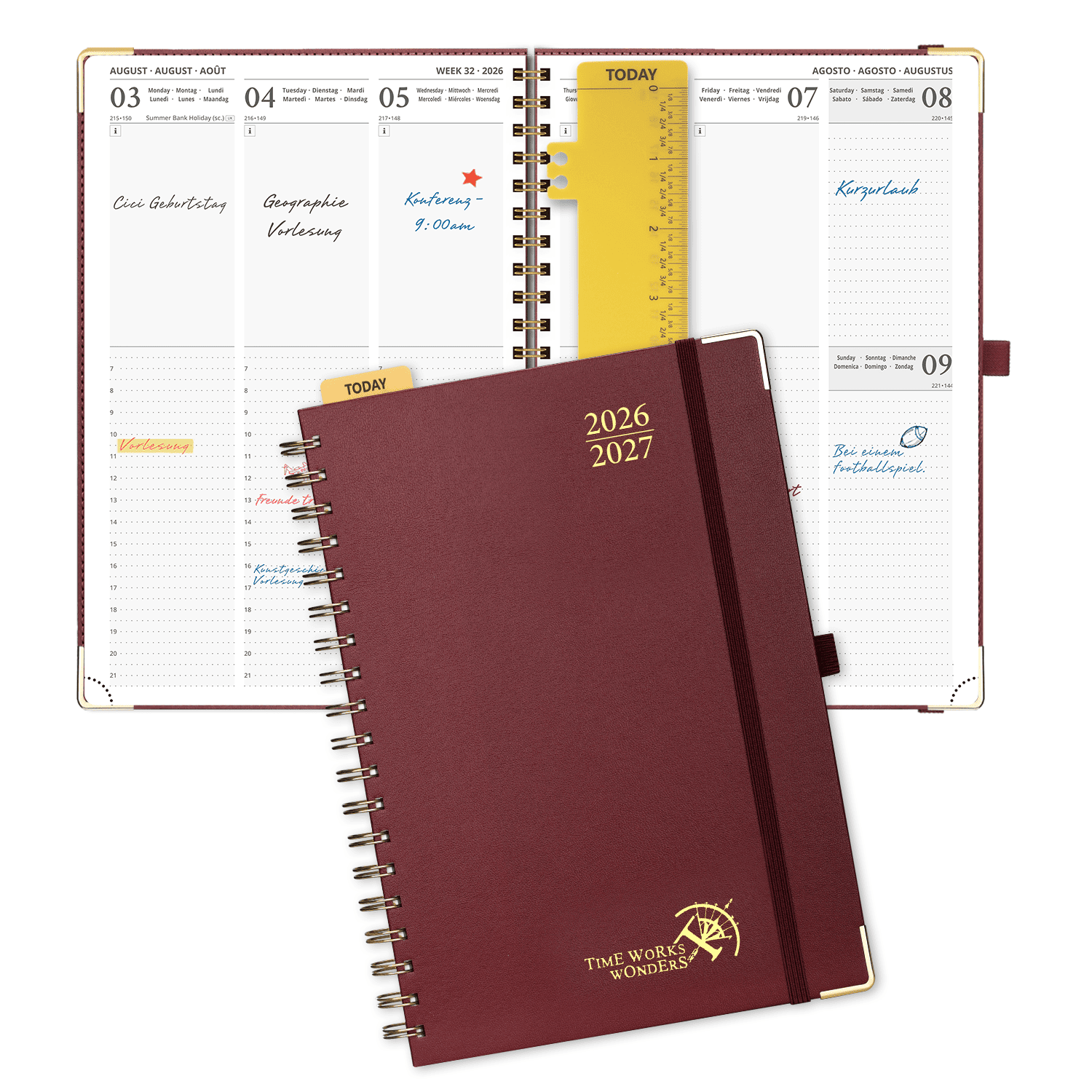 POPRUN 2026-2027 Academic Planner Burgundy