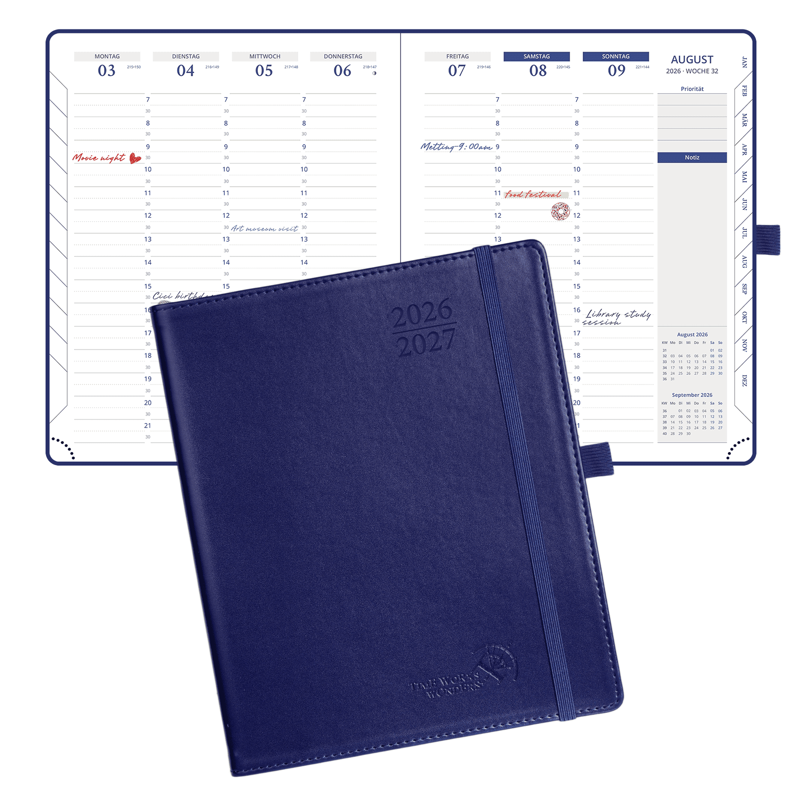 POPRUN 2026-2027 Academic Planner Night Sky Blue