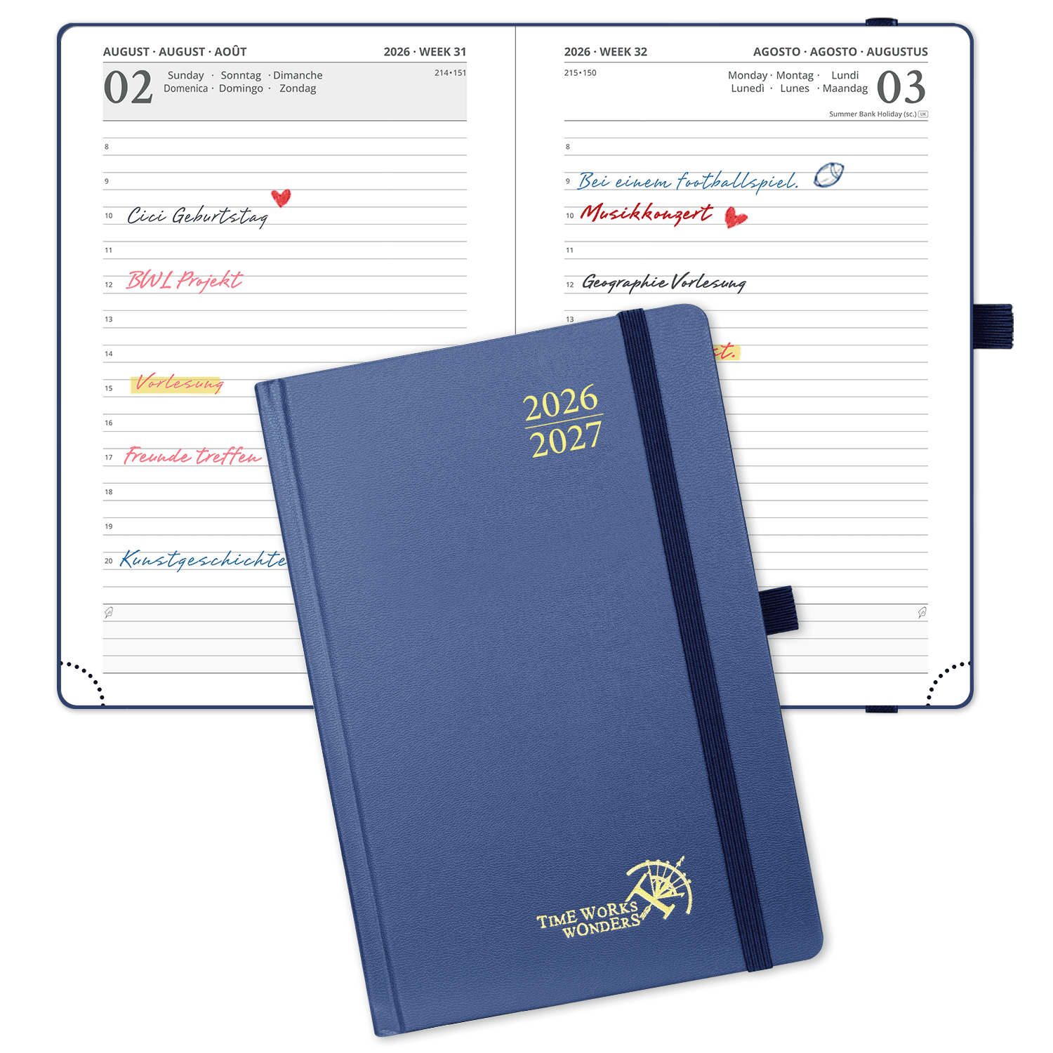 POPRUN 2026-2027 Academic Planner Navy Blue