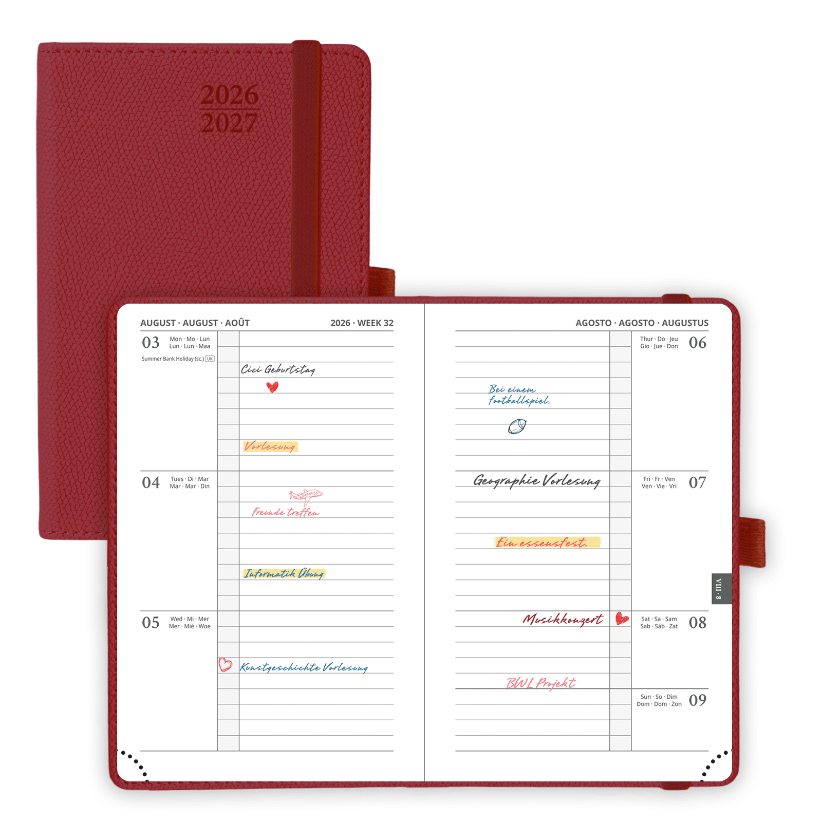 POPRUN 2026-2027 Academic Planner Burgundy