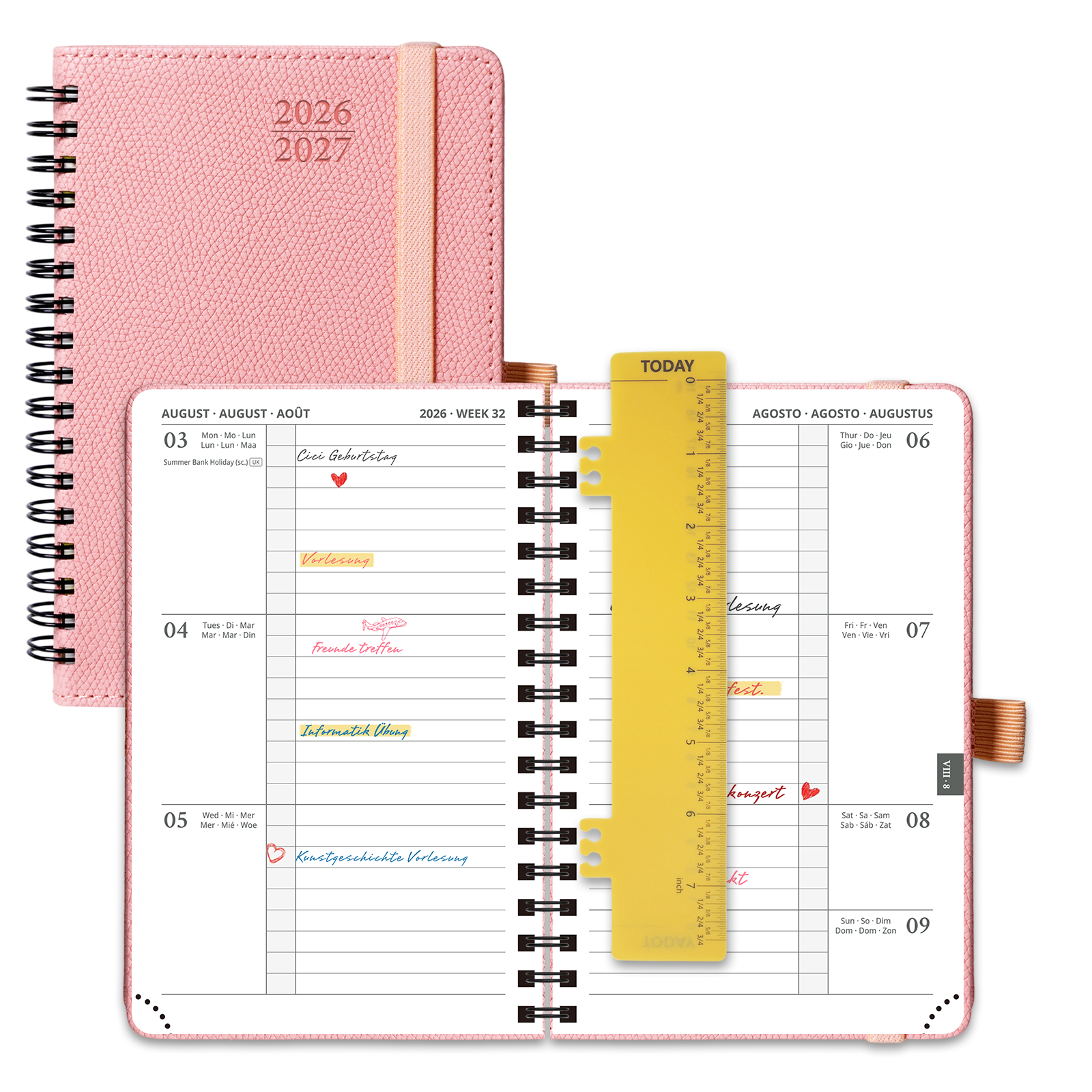 POPRUN 2026-2027 Academic Planner Soft Pink