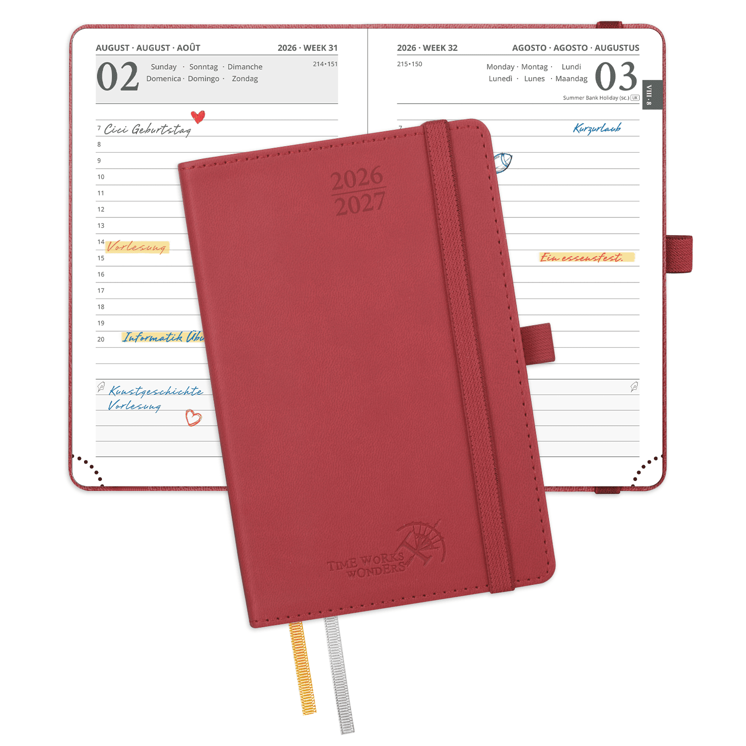 POPRUN 2026-2027 Academic Planner Burgundy