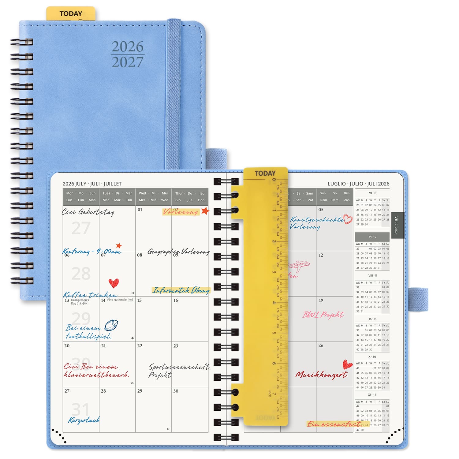 POPRUN 2026-2027 Academic Planner Cerulean Blue