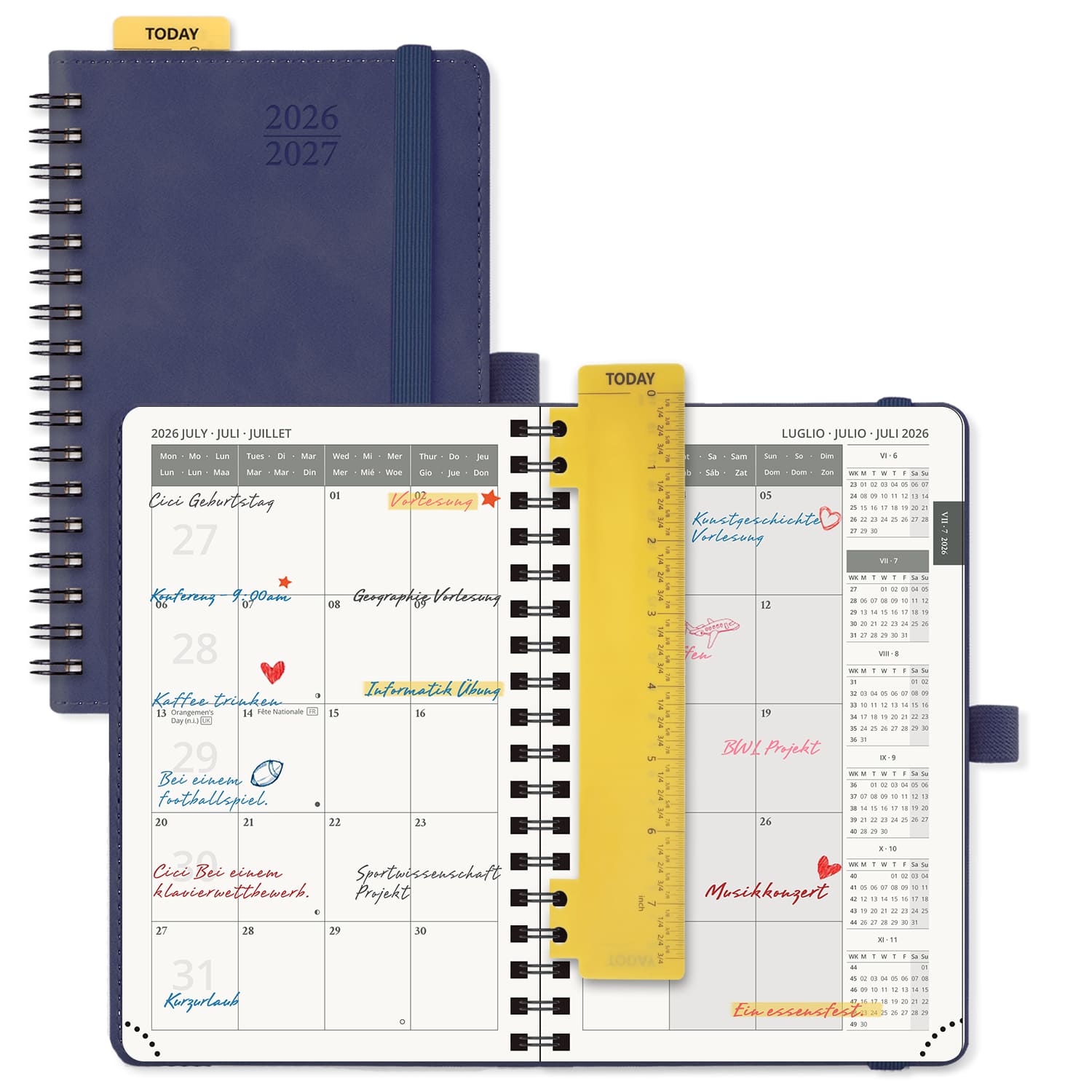 POPRUN 2026-2027 Academic Planner Navy Blue