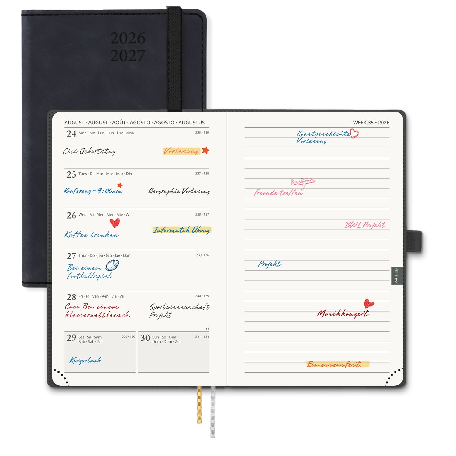 POPRUN 2026-2027 Academic Planner Black