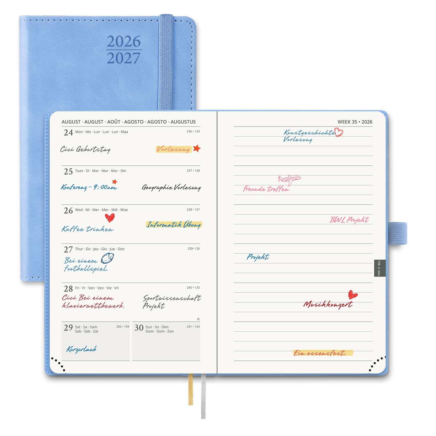 POPRUN 2026-2027 Academic Planner Cerulean Blue