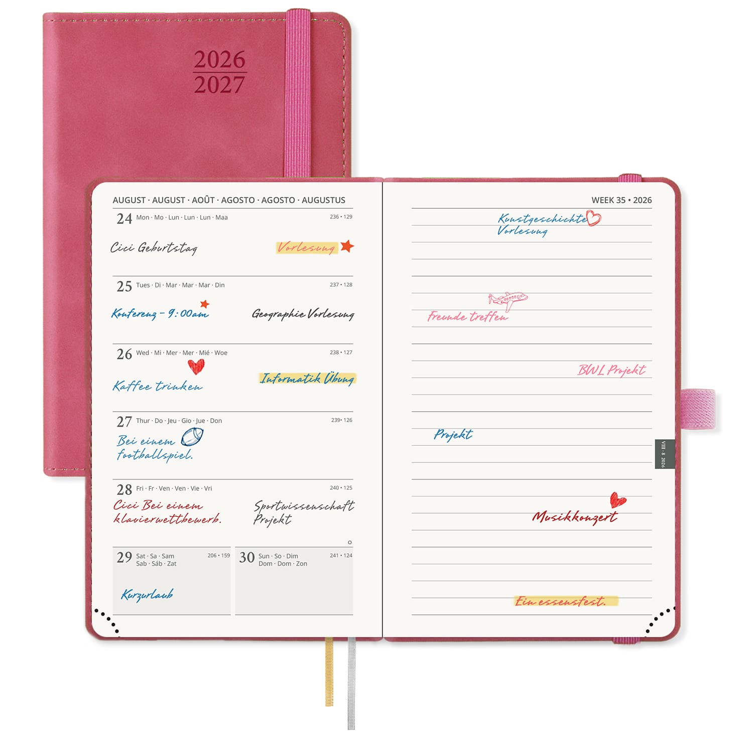 POPRUN 2026-2027 Academic Planner Magenta