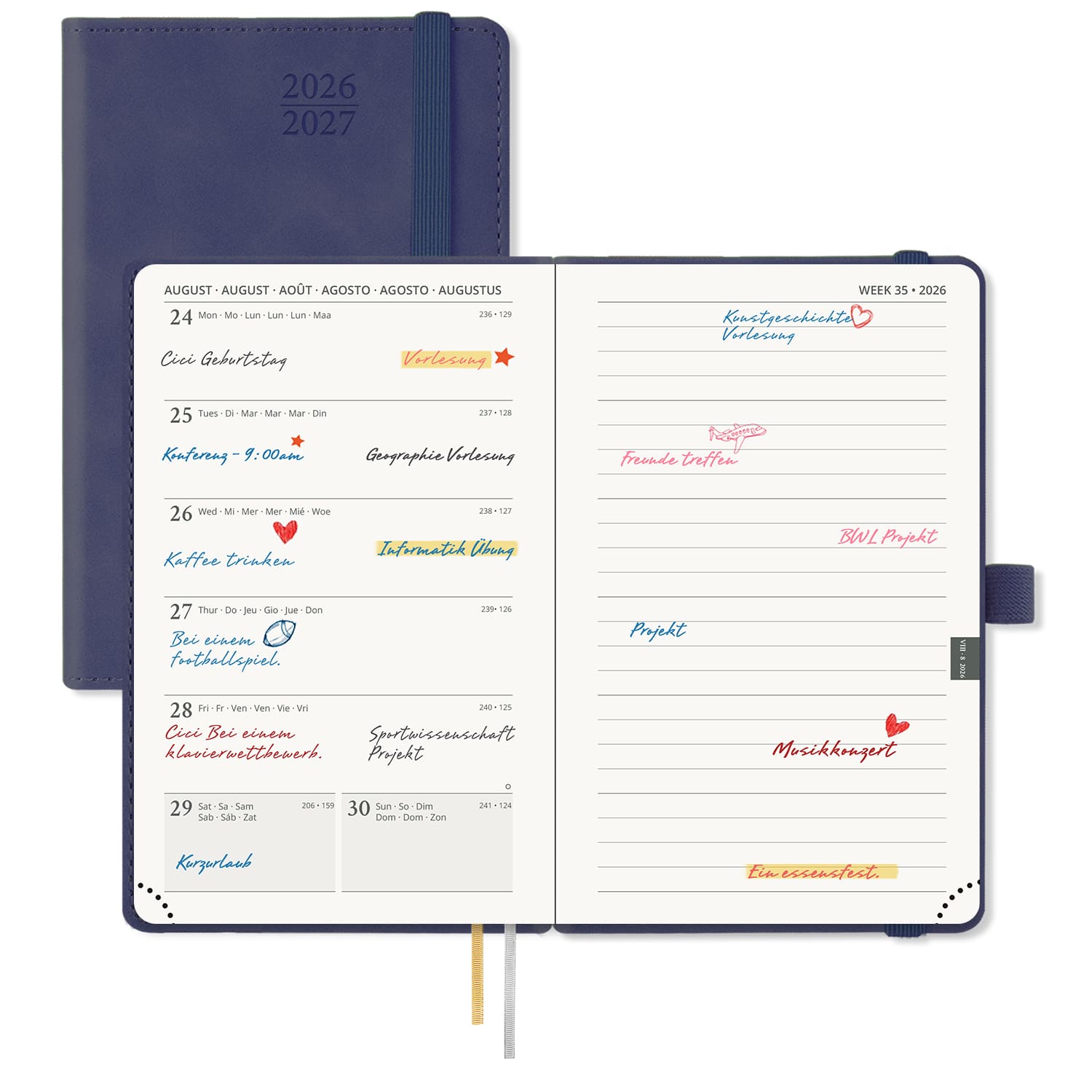 POPRUN 2026-2027 Academic Planner Navy Blue