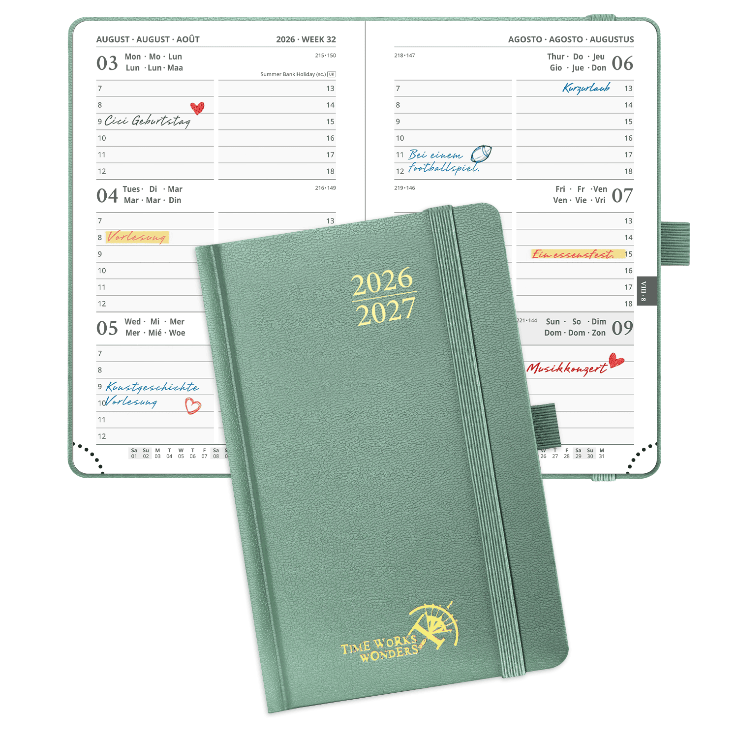POPRUN 2026-2027 Academic Planner Midnight Green