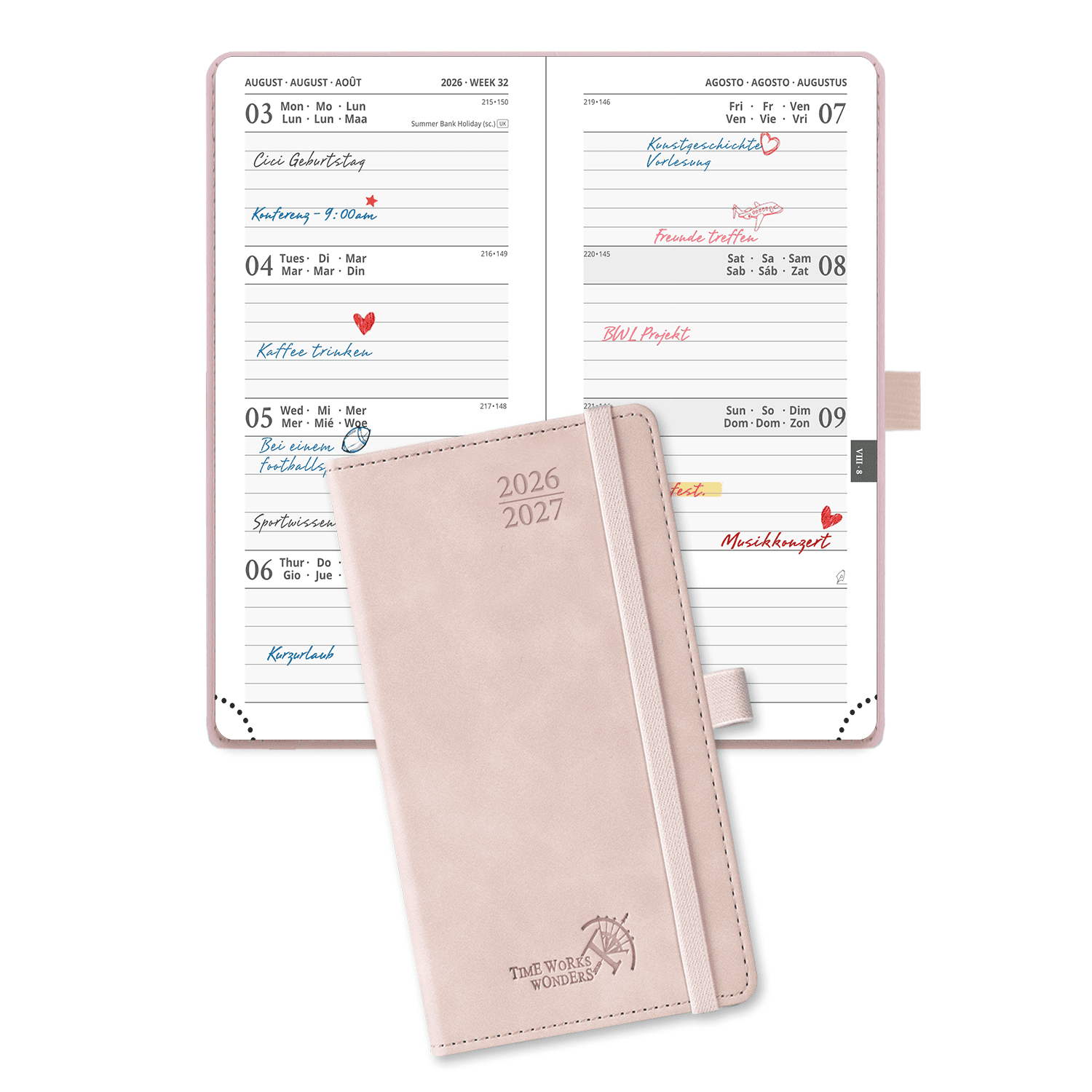 POPRUN 2026-2027 Academic Planner Soft Pink