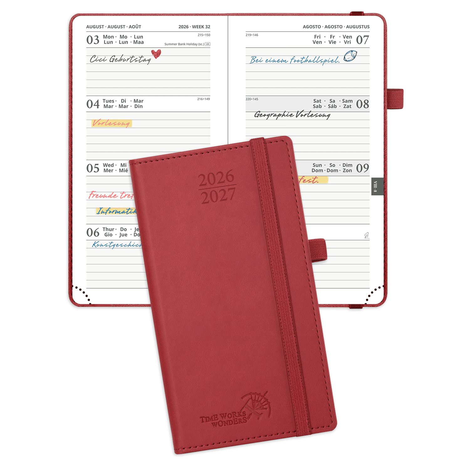 POPRUN 2026-2027 Academic Planner Burgundy