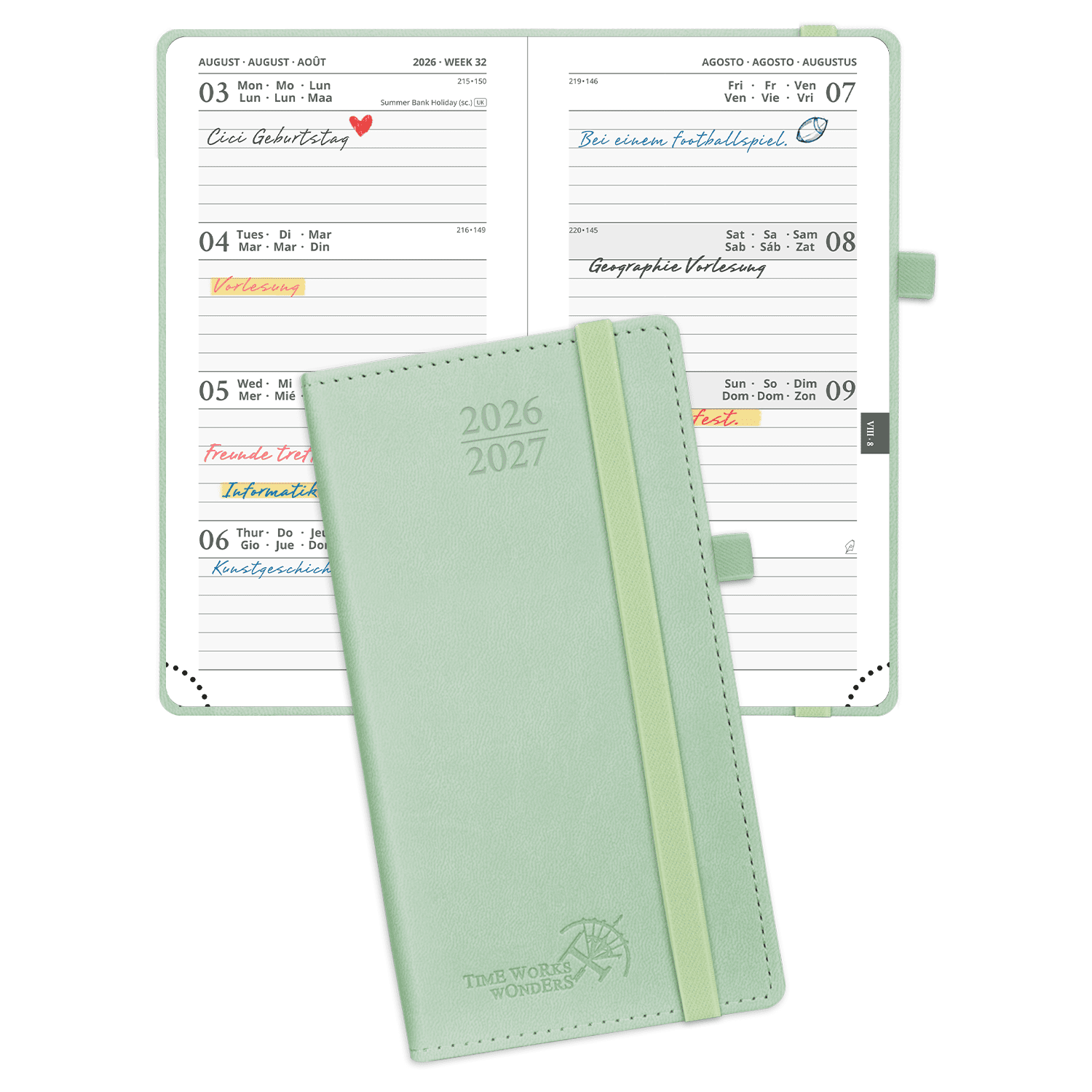 POPRUN 2026-2027 Academic Planner Celadon Green