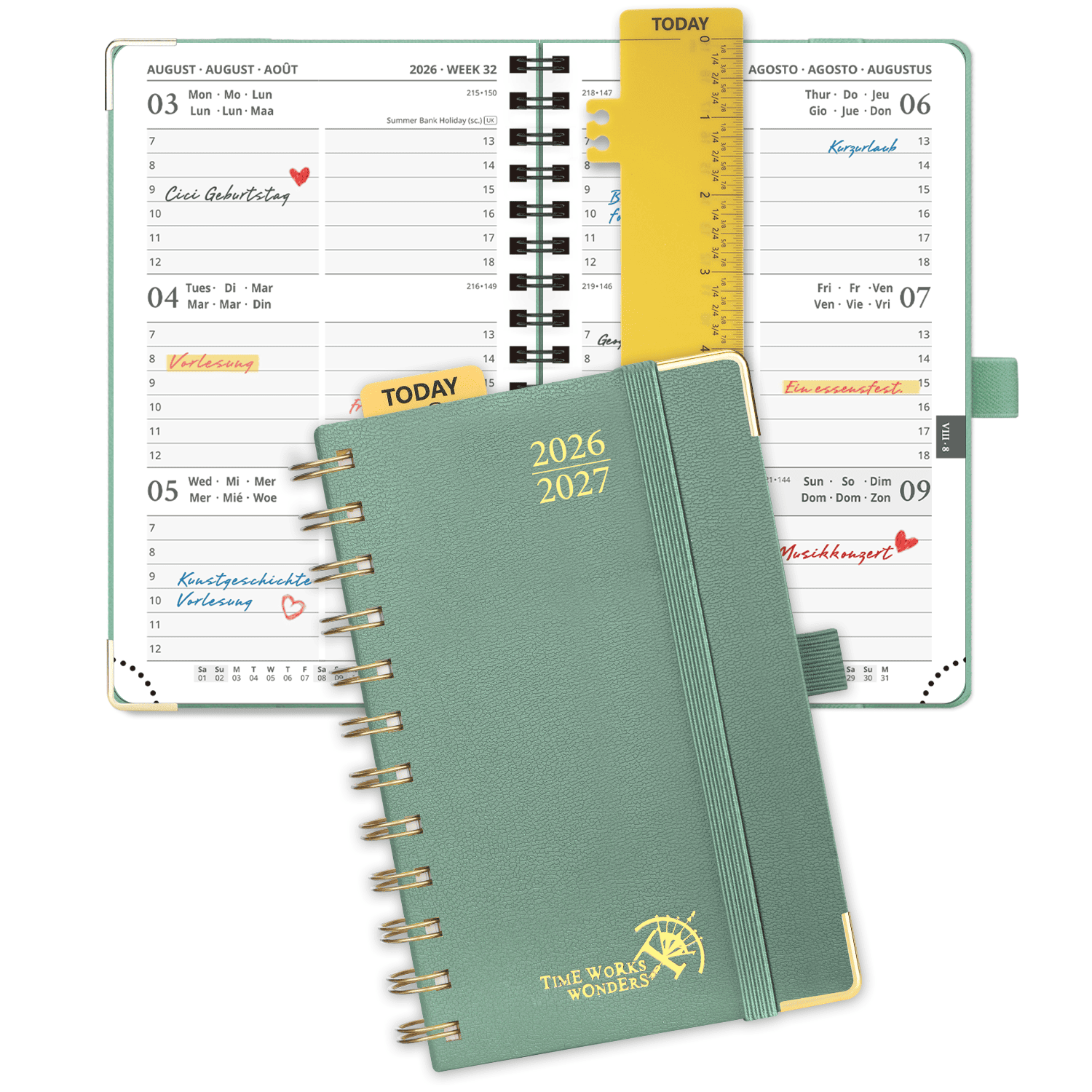 POPRUN 2026-2027 Academic Planner Midnight Green