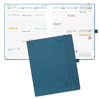 POPRUN 2026 Weekly Planner Navy Blue