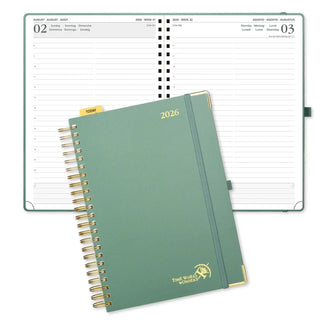 POPRUN 2026 Daily Planner Mid Night Green