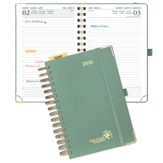 POPRUN 2026 Daily Planner Mid Night Green