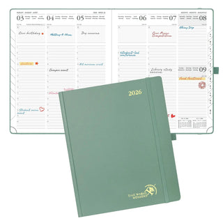 POPRUN 2025 Weekly Planner Mid Night Green