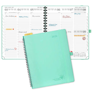 POPRUN 2026 Weekly Planner Mint Green