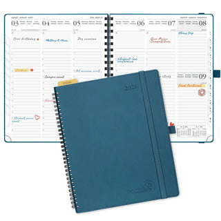 POPRUN 2026 Weekly Planner Navy Blue
