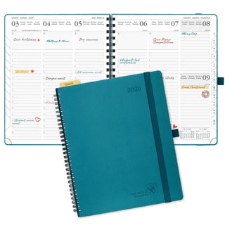 POPRUN 2026 Weekly Planner Pacific Green