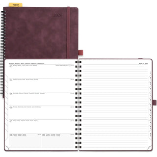 POPRUN 2026 Weekly Planner Wine Red