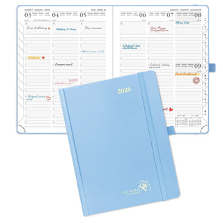 POPRUN 2026 Weekly Planner Haze Blue