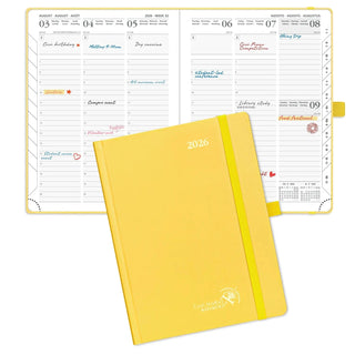 POPRUN 2026 Weekly Planner Light Yellow