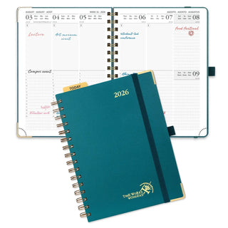 POPRUN 2026 Weekly Planner Pacific Green