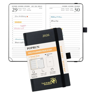 POPRUN 2026 Daily Planner Black