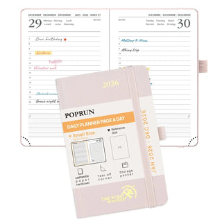 POPRUN 2026 Daily Planner Light Pink