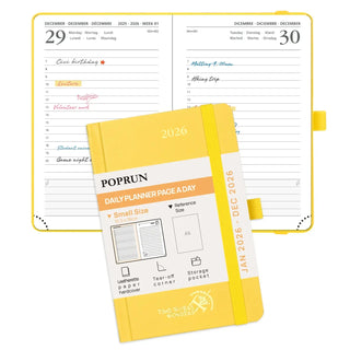 POPRUN 2026 Daily Planner Light Yellow