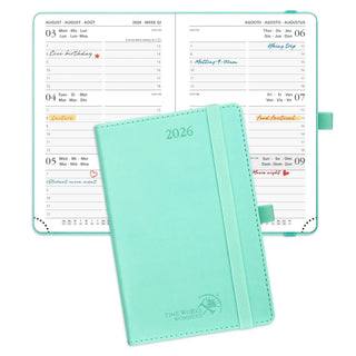 POPRUN 2026 Weekly Planner Mint Green