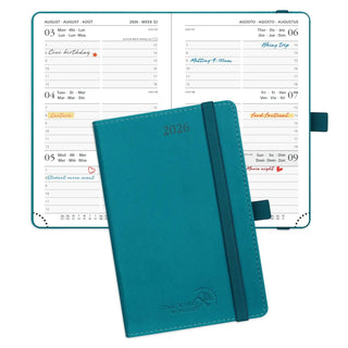 POPRUN 2026 Weekly Planner Pacific Green