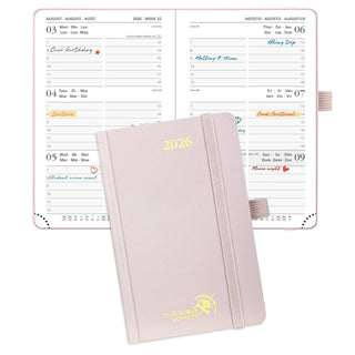 POPRUN 2026 Weekly Planner Light Pink