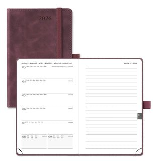 POPRUN 2026 Weekly Planner Claret