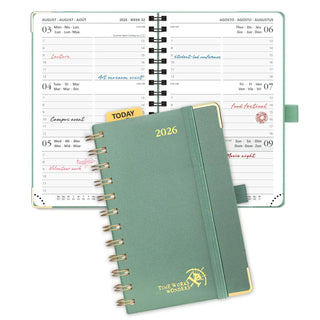 POPRUN 2026 Weekly Planner Mid Night Green