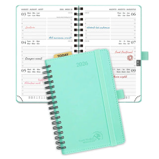 POPRUN 2026 Weekly Planner Mint Green