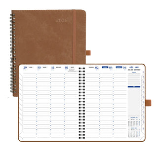 POPRUN 2026 Weekly Planner Brown