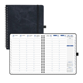 POPRUN 2026 Weekly Planner Black