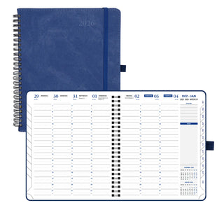 POPRUN 2026 Weekly Planner Ink Blue