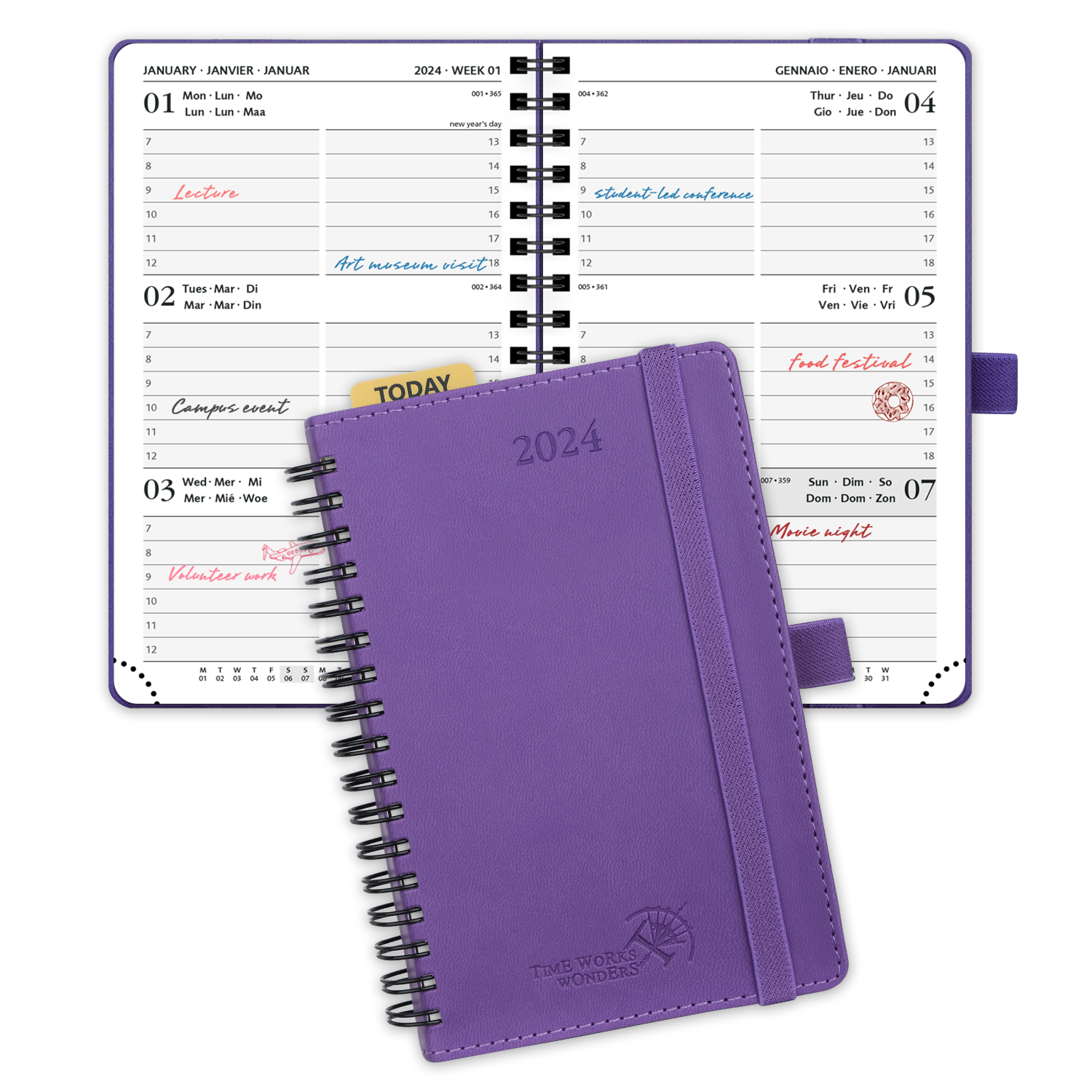 POPRUN 2023-2024 Academic Daily Planner Purple